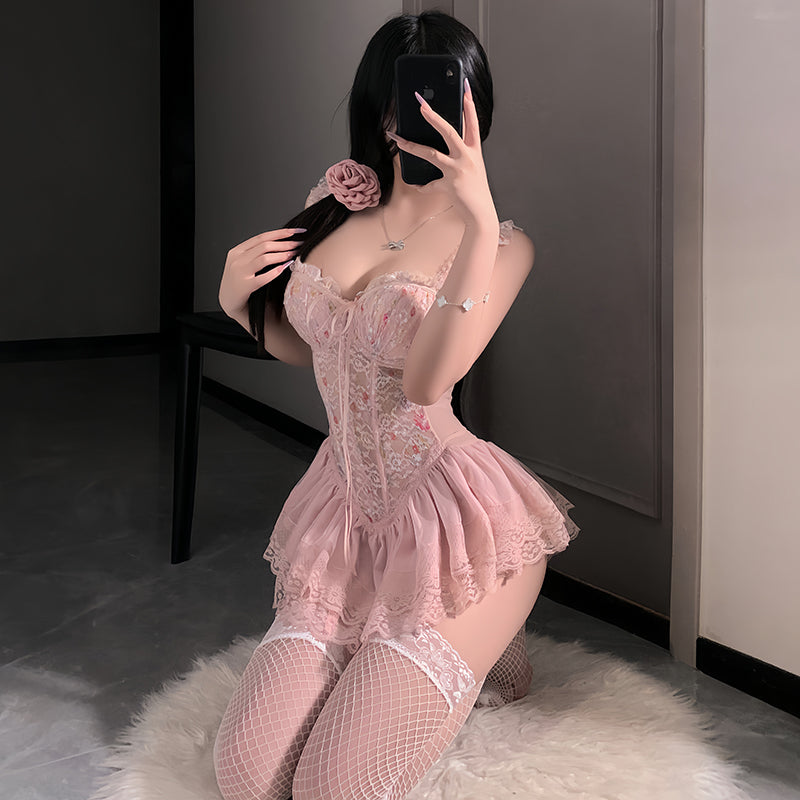 Lace seductive corset dress