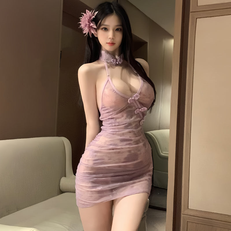 Sexy printed cheongsam