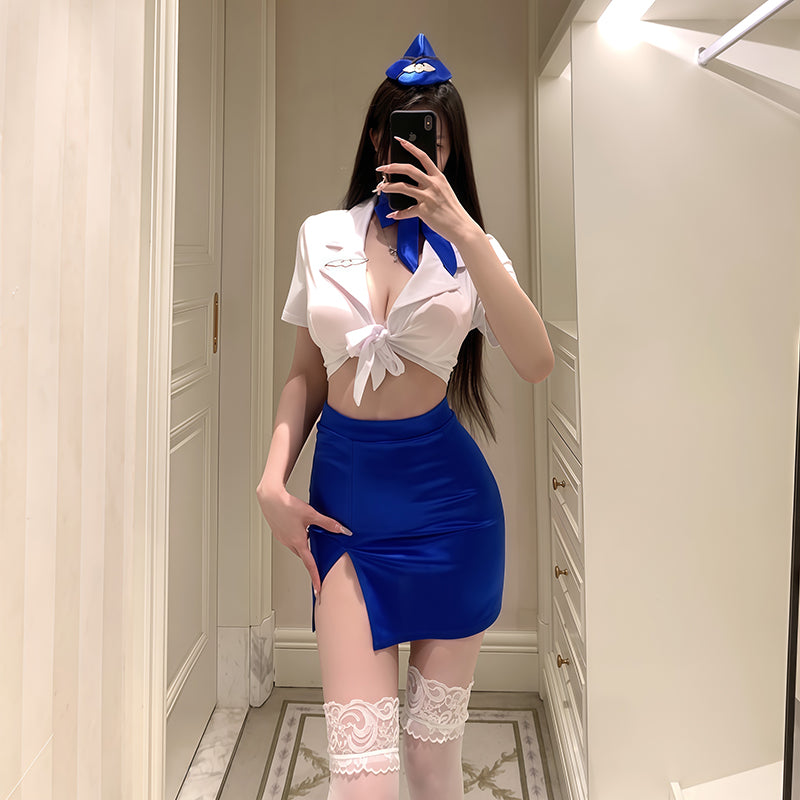 Sexy flight attendant cosplay uniform