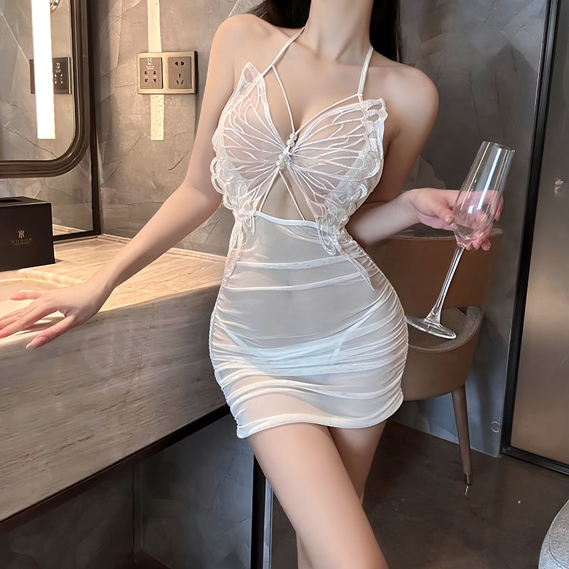 Sexy butterfly beaded bodycon nightgown
