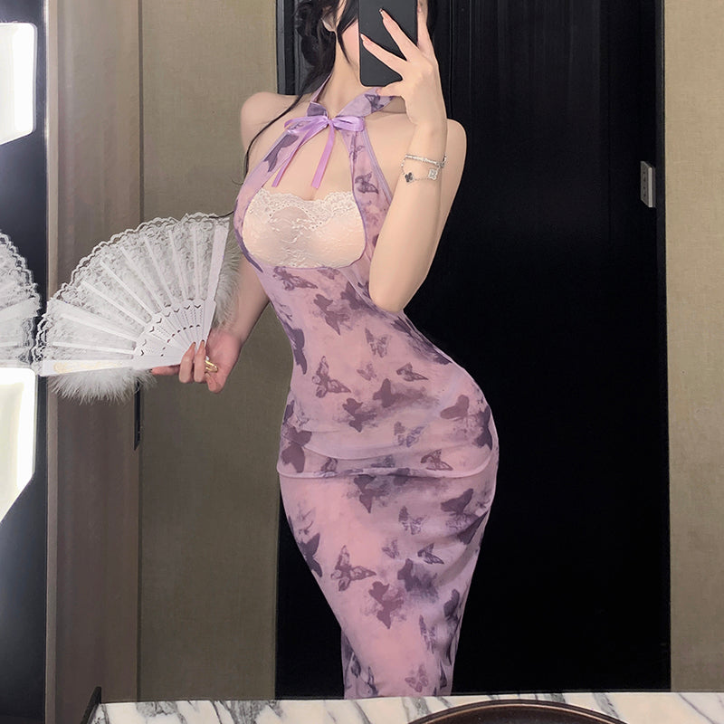 Purple Butterfly Qipao
