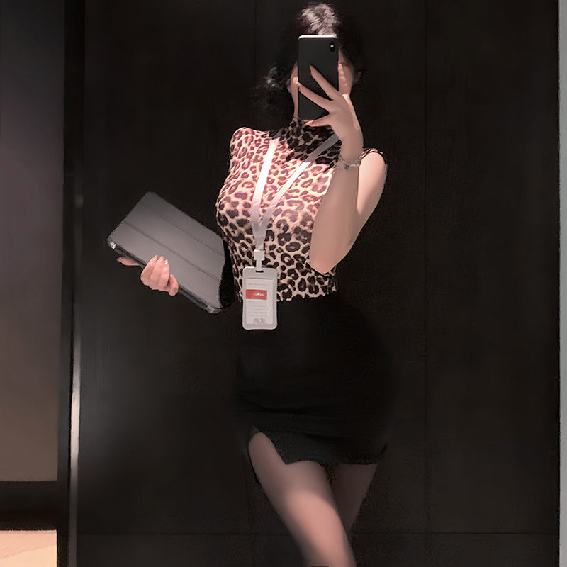 Sexy Leopard Print Bodycon Dress