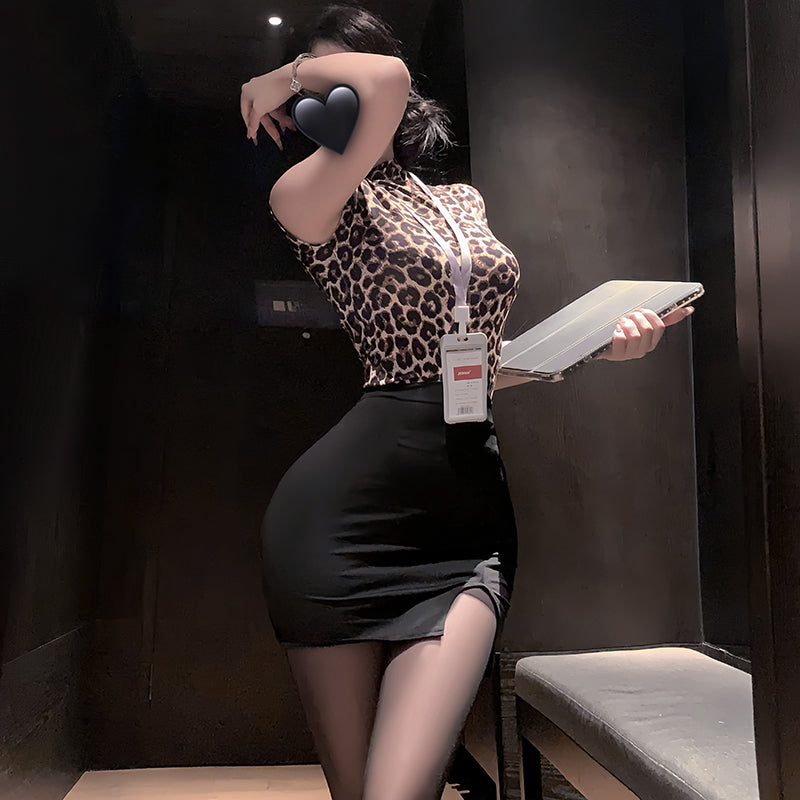 Sexy Leopard Print Bodycon Dress