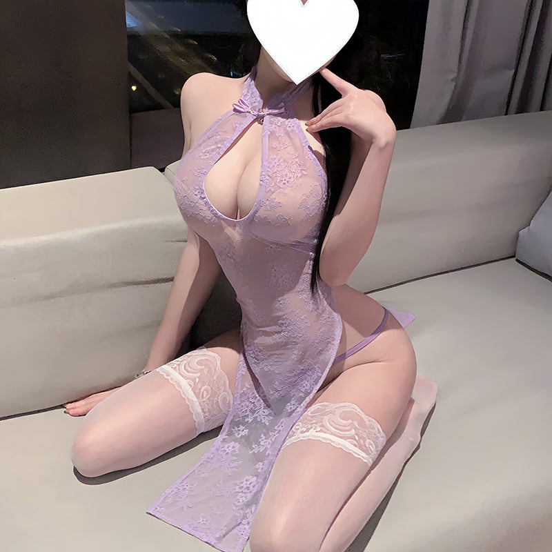 Lace High-Waisted Qipao