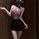 Sexy Secretary Lace Bodycon Dress
