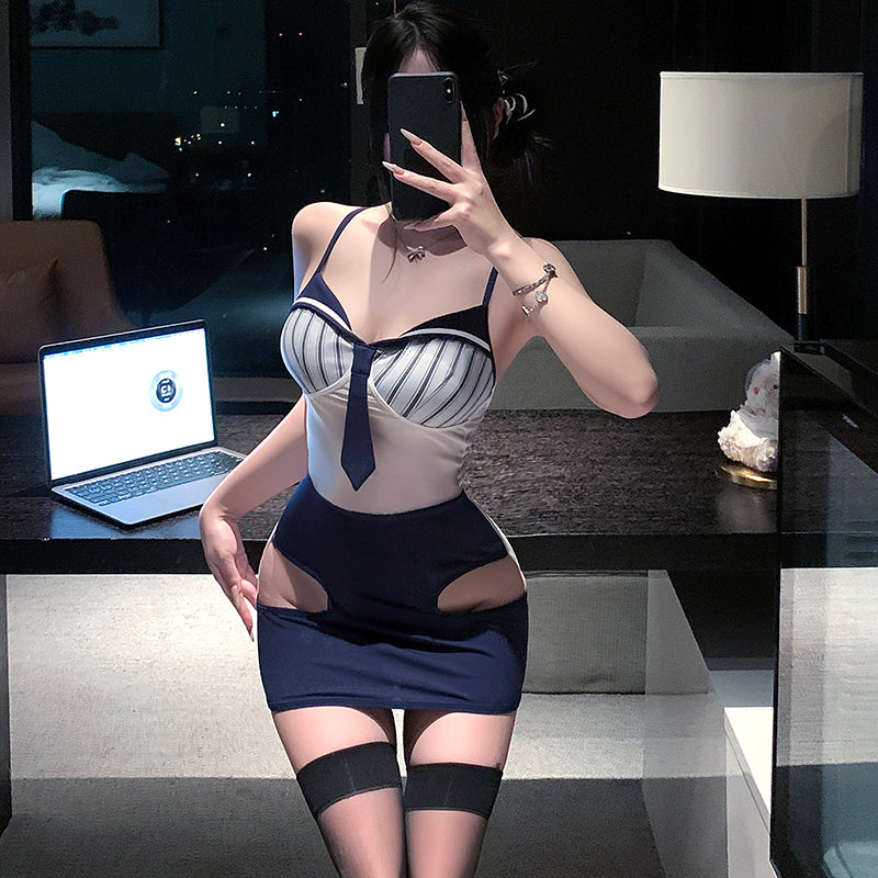 Sexy Striped Secretary Bodycon Dress