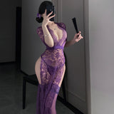 Sexy Lace Slit Maxi Dress