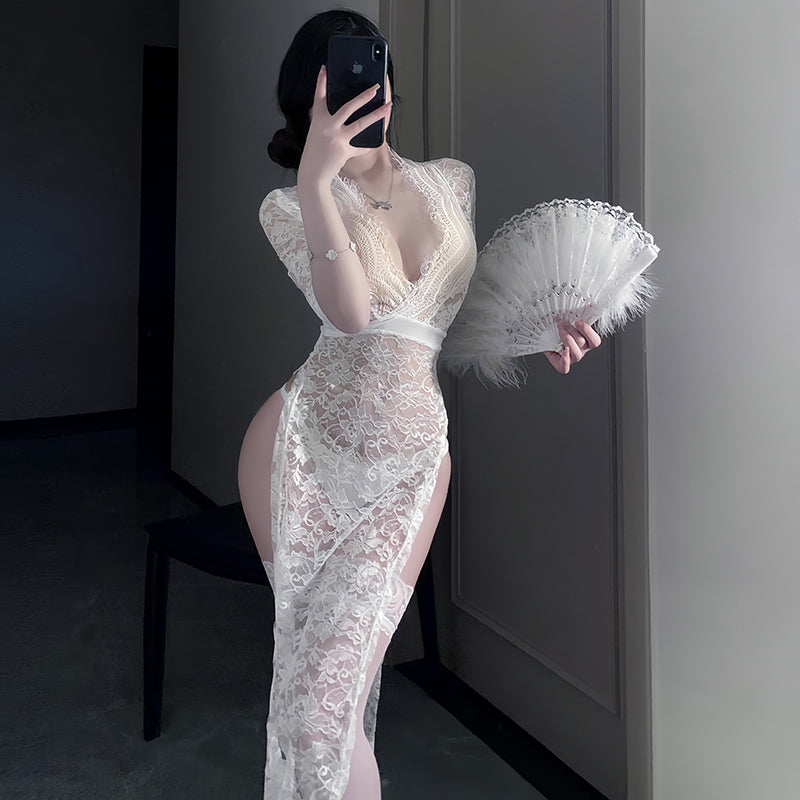 Sexy Lace Slit Maxi Dress